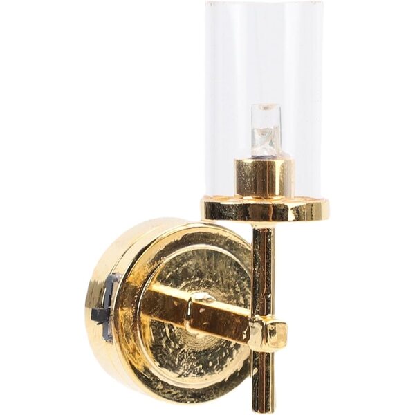 1:12 Puppenhaus-Miniatur-LED-Wandlampe mit dimmbarem Lampenschirm
