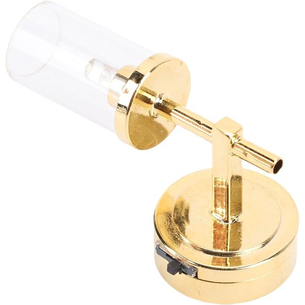 1:12 Puppenhaus-Miniatur-LED-Wandlampe mit dimmbarem Lampenschirm