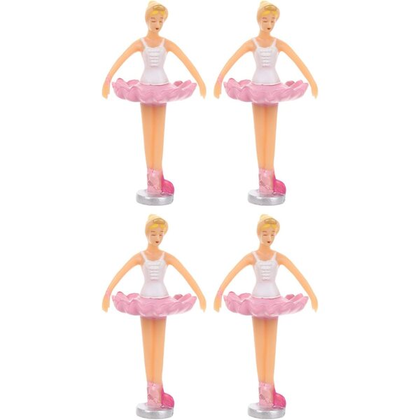 Set van 4 ballerina-poppen met roze en ivoren muziekdoos van Hemoblolo, balletdecoratie