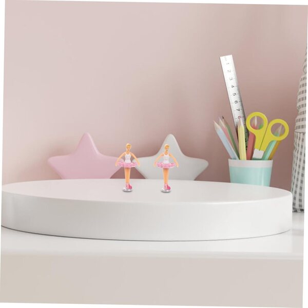 Set van 4 ballerina-poppen met roze en ivoren muziekdoos van Hemoblolo, balletdecoratie