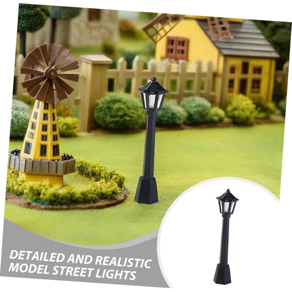 Hemobllo 10 lâmpadas de rua em miniatura para casas de bonecas e jardins em miniatura