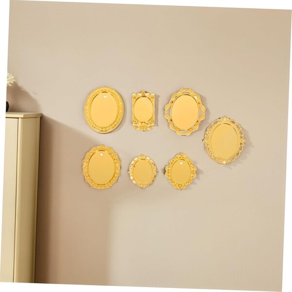 Hemobllo 7 Mini Marcos Ornamentados Dorados de Aleación para Casas de Muñecas, Estilo Vintage y Barroco, Ideales para Decoración DIY y Galería Artística