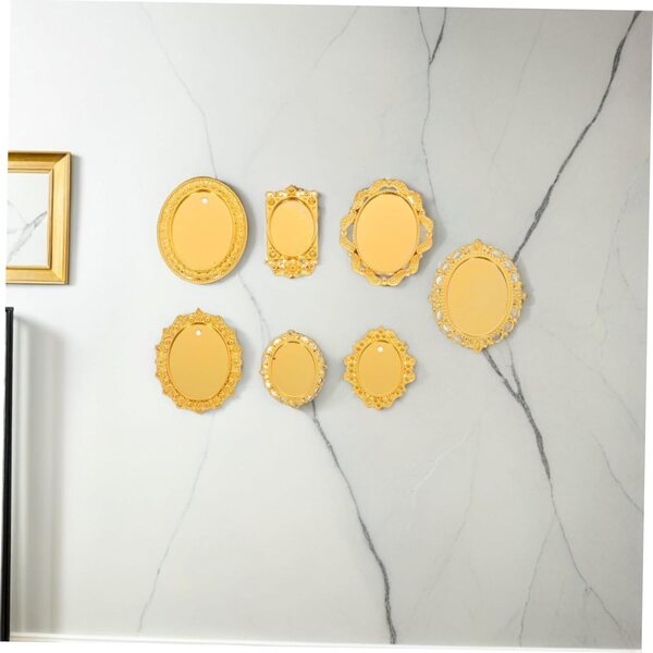 Hemobllo 7 Mini Marcos Ornamentados Dorados de Aleación para Casas de Muñecas, Estilo Vintage y Barroco, Ideales para Decoración DIY y Galería Artística