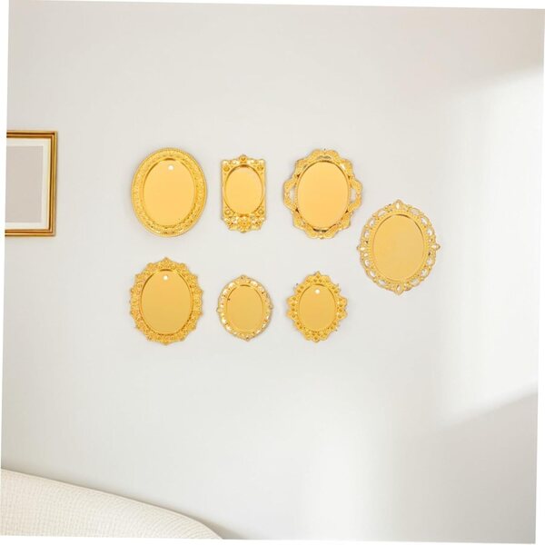Hemobllo 7 Mini Marcos Ornamentados Dorados de Aleación para Casas de Muñecas, Estilo Vintage y Barroco, Ideales para Decoración DIY y Galería Artística