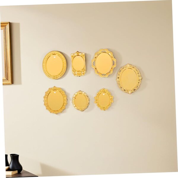 Hemobllo 7 Mini Marcos Ornamentados Dorados de Aleación para Casas de Muñecas, Estilo Vintage y Barroco, Ideales para Decoración DIY y Galería Artística