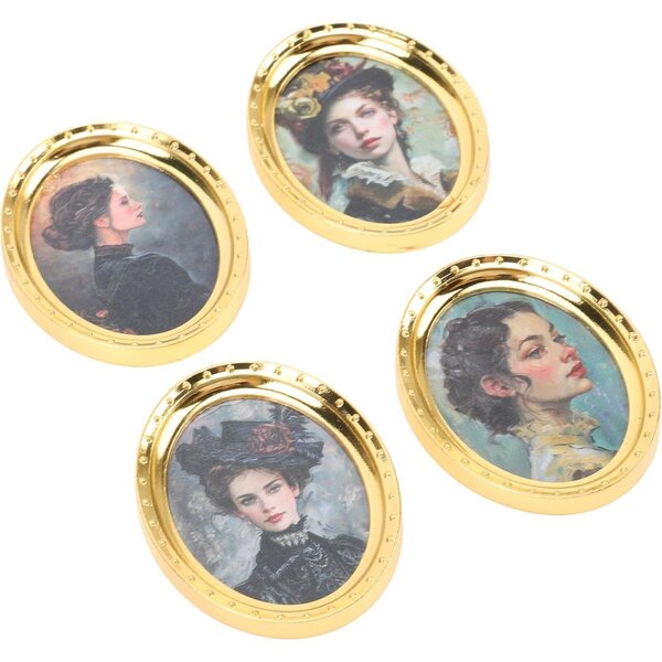 Cornici Vintage per Case delle Bambole 1:12 Set 4 Pezzi in Lega Realistiche