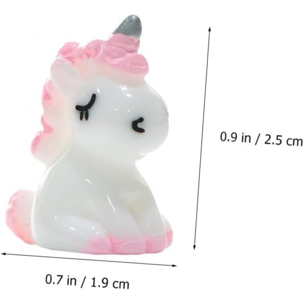 Mini figurine de unicorn Hemobllo în rășină roz, 10 bucăți pentru decorațiuni și hobby-uri