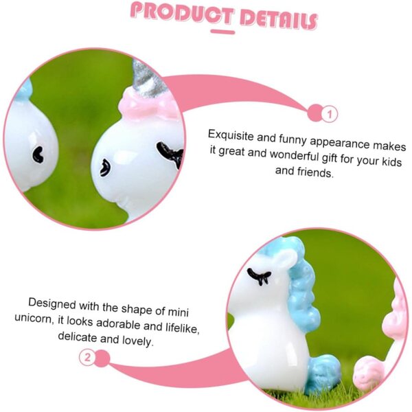 Mini figurine de unicorn Hemobllo în rășină roz, 10 bucăți pentru decorațiuni și hobby-uri