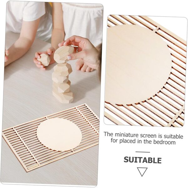 Hemobllo Mini panneau décoratif de style chinois pour maisons de poupées 4 pièces en bois