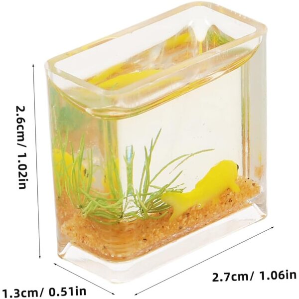 Hemobllo Mini-Aquarium aus Kunstharz, 2 Stück, realistische Dekoration für Puppenhaus und Schreibtisch