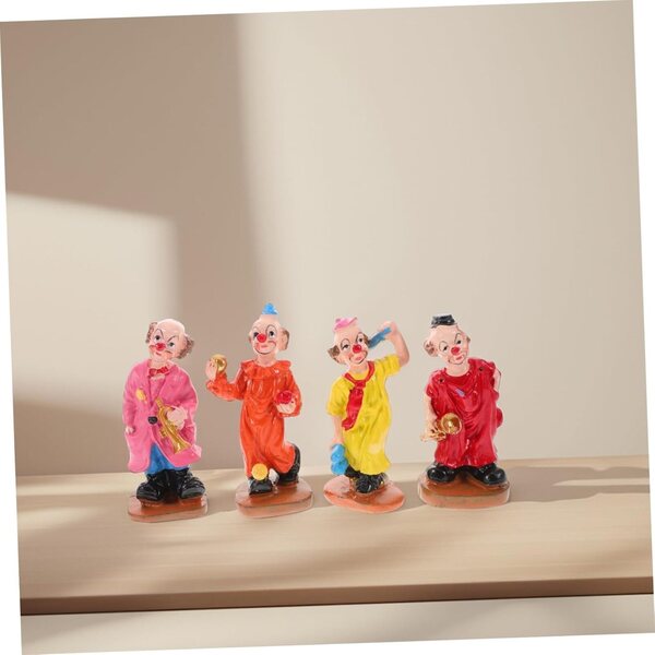 Hemobllo Set 4 Mini Figurines de Clown Décorations en Résine Colorées pour la Maison et les Loisirs