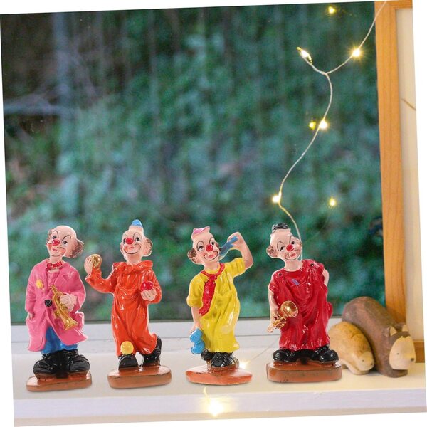 Hemobllo Set 4 Mini Figurines de Clown Décorations en Résine Colorées pour la Maison et les Loisirs