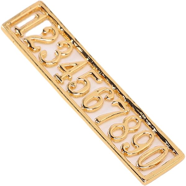 Mini Numeri Porte Dorati in Lega per Case delle Bambole Scala 1:12 - Set da 10