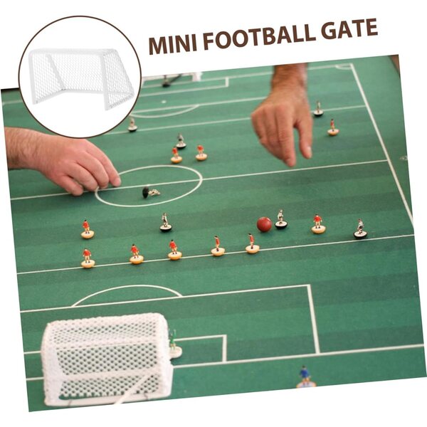 Hemobllo Mini-Fußballtor für Puppenhaus, 11 x 6 x 6,5 cm, mit Stahlnetz