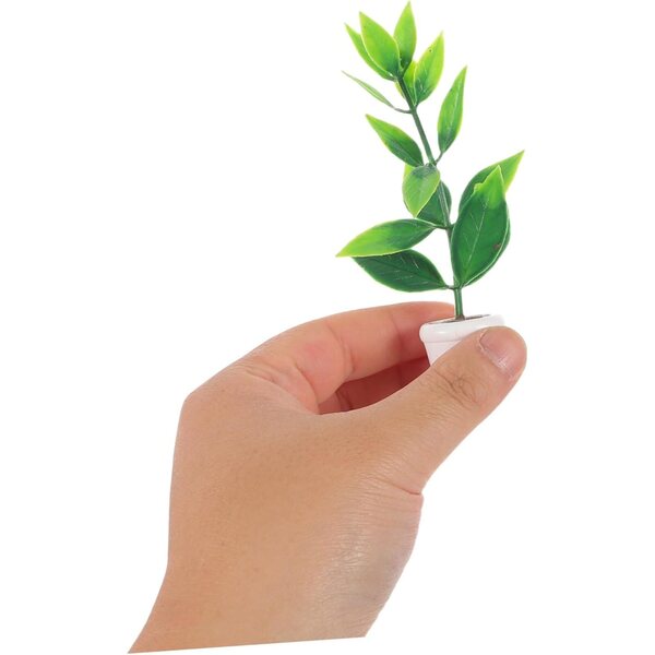 Hemobllo Mini plantes artificielles pour maison de poupée et terrariums, lot de 3