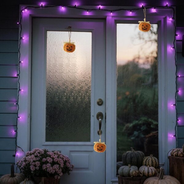Ornement calabaza Halloween 3D en tissu pour décorations de maison et de jardin 9 cm