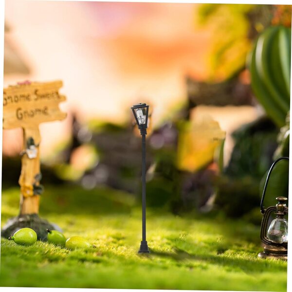 Hemobllo 10 Mini Luzes de Rua em ABS para Decoração de Jardins e Casas de Bonecas
