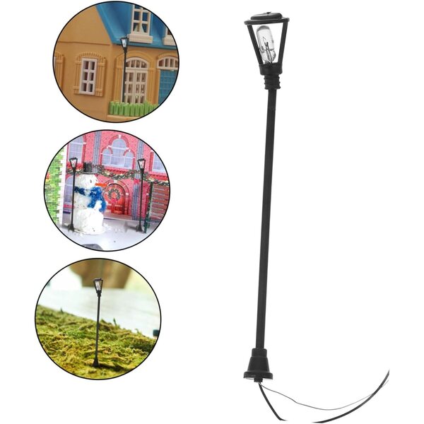 Hemobllo 10 Mini Luzes de Rua em ABS para Decoração de Jardins e Casas de Bonecas