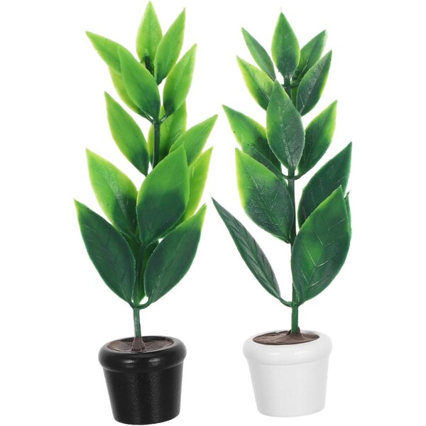Hemobllo Mini Plants in Plastic Pots for Dollhouse and Garden Decoration