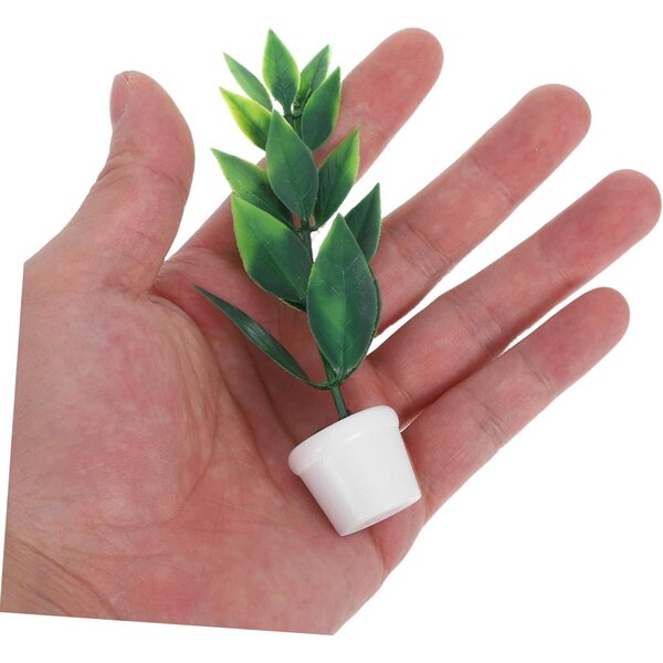 Hemobllo Mini plantes dans des pots en plastique pour maison de poupée et décoration de jardin