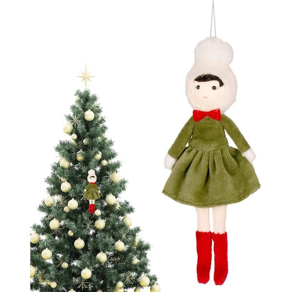 Plüsch-Weihnachtspuppenanhänger für Baum-, Tisch- und Innendekoration