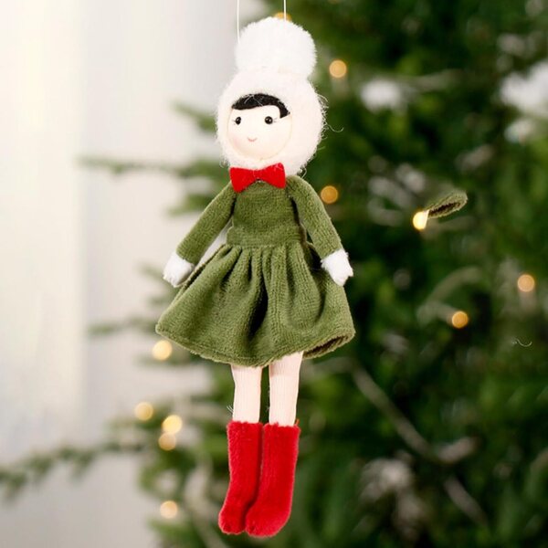 Plüsch-Weihnachtspuppenanhänger für Baum-, Tisch- und Innendekoration