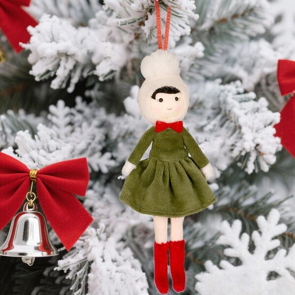 Plüsch-Weihnachtspuppenanhänger für Baum-, Tisch- und Innendekoration
