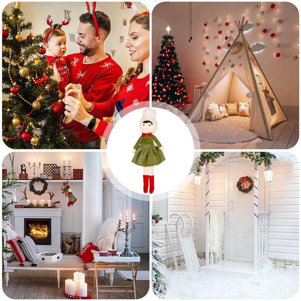 Plüsch-Weihnachtspuppenanhänger für Baum-, Tisch- und Innendekoration