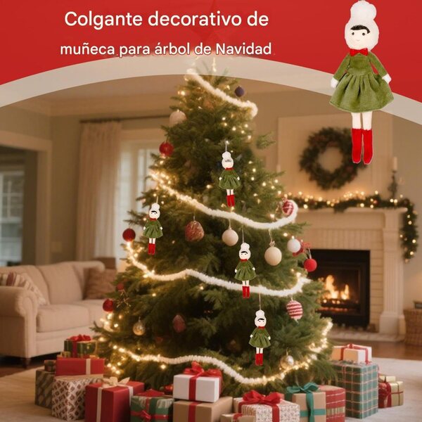 Plüsch-Weihnachtspuppenanhänger für Baum-, Tisch- und Innendekoration
