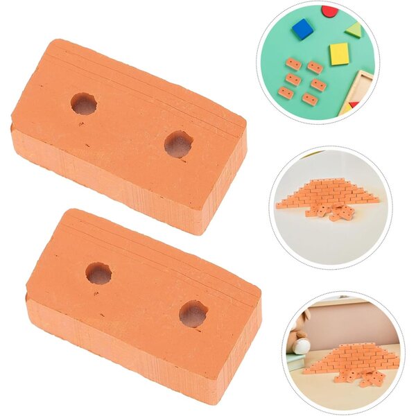Hemobllo Mini Ladrillos Realistas 100 Teile für Puppenhäuser und Dioramen 3x1,5x1 cm