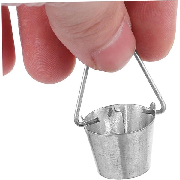 Hemobllo 10 mini cubos de metal com alça para decorações e jardins em miniatura