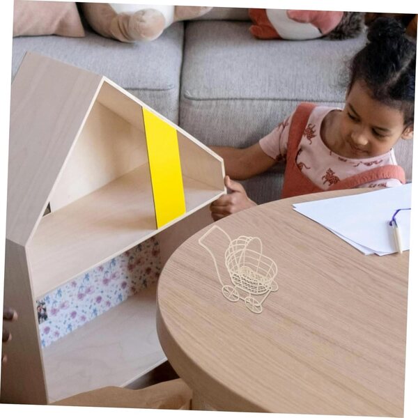 Hemobllo Set vun 3 Metal Kuerf fir Miniatur Poppen Accessoiren