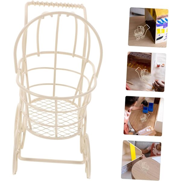 Hemobllo Set vun 3 Metal Kuerf fir Miniatur Poppen Accessoiren
