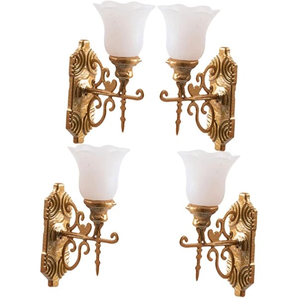 Hemobllo Miniature Wall Lamp 4 Pcs ABS 3V for Sand Houses and Tables