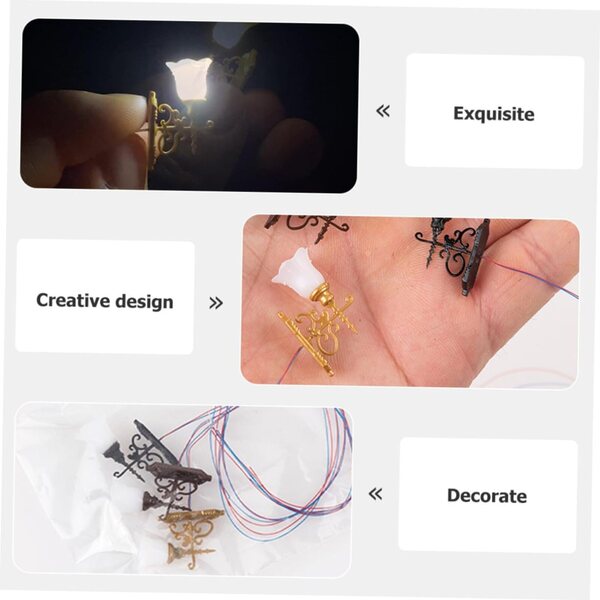 Hemobllo Miniatyr Vägglampa 4 St ABS 3V för Sandhus och Bord