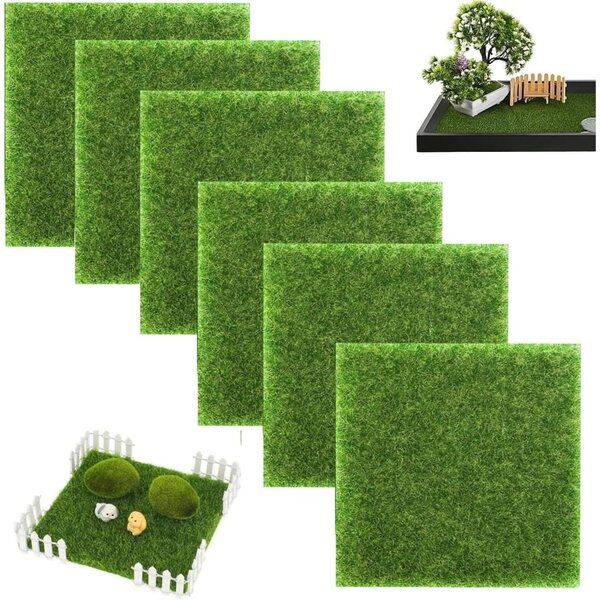 Miniatur-Kunstrasenmatten 15 x 15 cm für Dekorationen und Gärten.