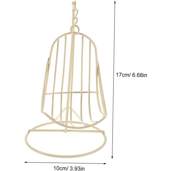 Hemobllo 2 Mini Cadeiras Suspensas de Ferro para Casas de Bonecas e Decorações 17x10 cm
