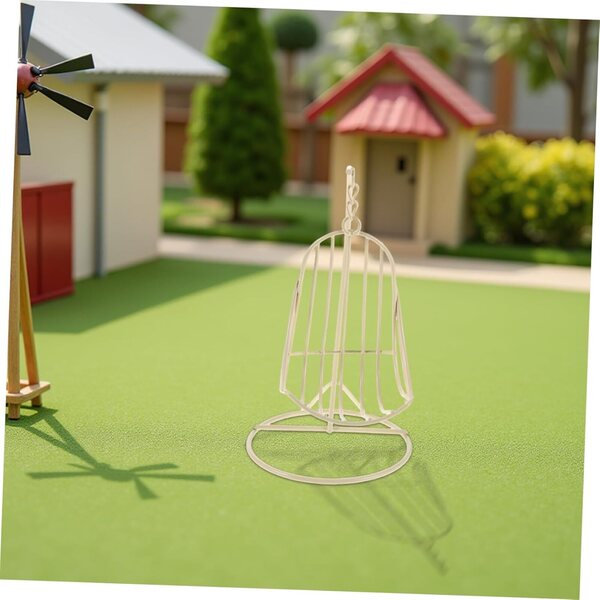 Hemobllo 2 Mini Cadeiras Suspensas de Ferro para Casas de Bonecas e Decorações 17x10 cm