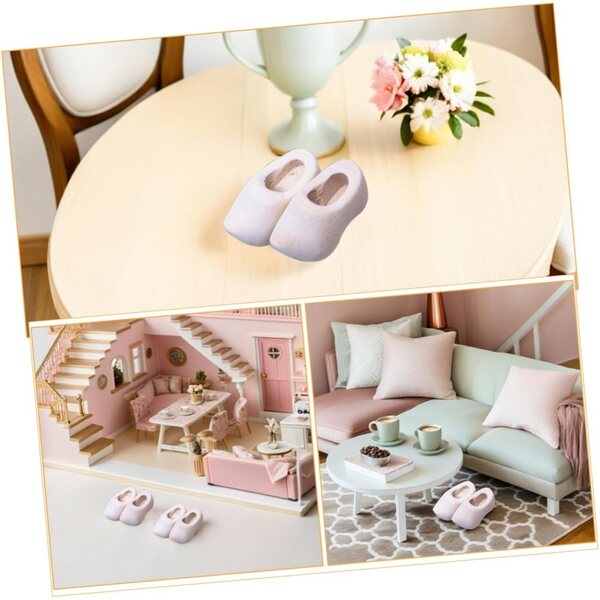 Hemobllo 6 Pairs Mini Onkomplett Holzschong fir Poppenhaiser an DIY