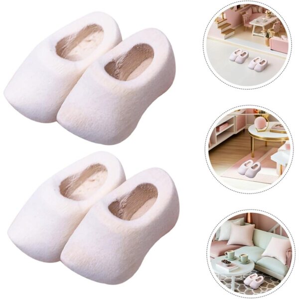 Hemobllo 6 Pairs Mini Onkomplett Holzschong fir Poppenhaiser an DIY