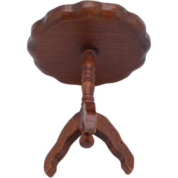 Table ronde en bois pour maisons de poupées à l'échelle 1:12, couleur marron