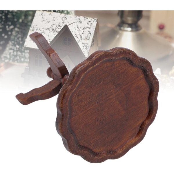 Table ronde en bois pour maisons de poupées à l'échelle 1:12, couleur marron