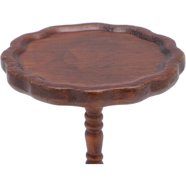 Table ronde en bois pour maisons de poupées à l'échelle 1:12, couleur marron