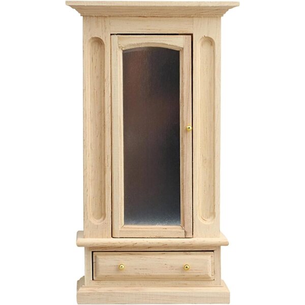 Armadio in Miniatura 1:12 in Legno con Specchio Acrilico per Casa delle Bambole