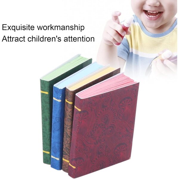 Libri in miniatura per case delle bambole, set 4 pezzi colorati, decorazioni vivaci e resistenti