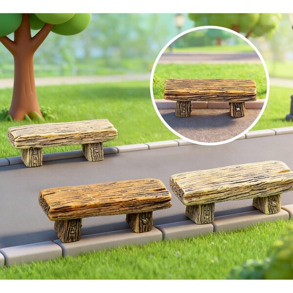 6 Mini Panchine in Resina Vintage per Micro Paesaggi e Giardini Fatati