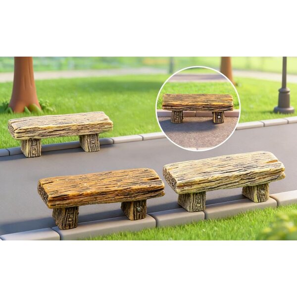 6 Mini Panchine in Resina Vintage per Micro Paesaggi e Giardini Fatati