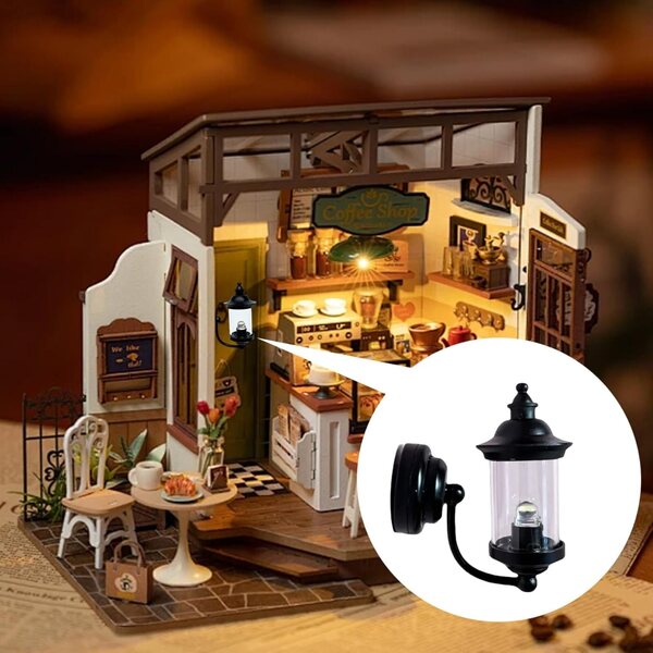 1:12 Puppenhaus-Lichtset mit Kronleuchter und batteriebetriebener Wandlampe