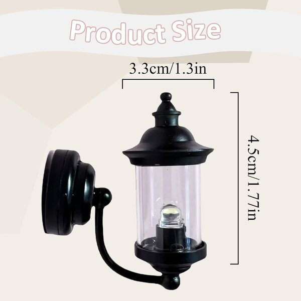 1:12 Puppenhaus-Lichtset mit Kronleuchter und batteriebetriebener Wandlampe