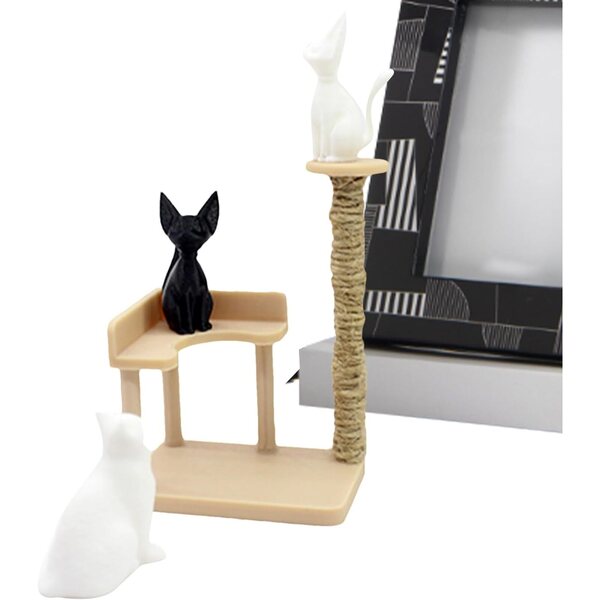 Albero per Gatto Miniatura in Corda Fatto a Mano per Scene e Fotografia 1:12